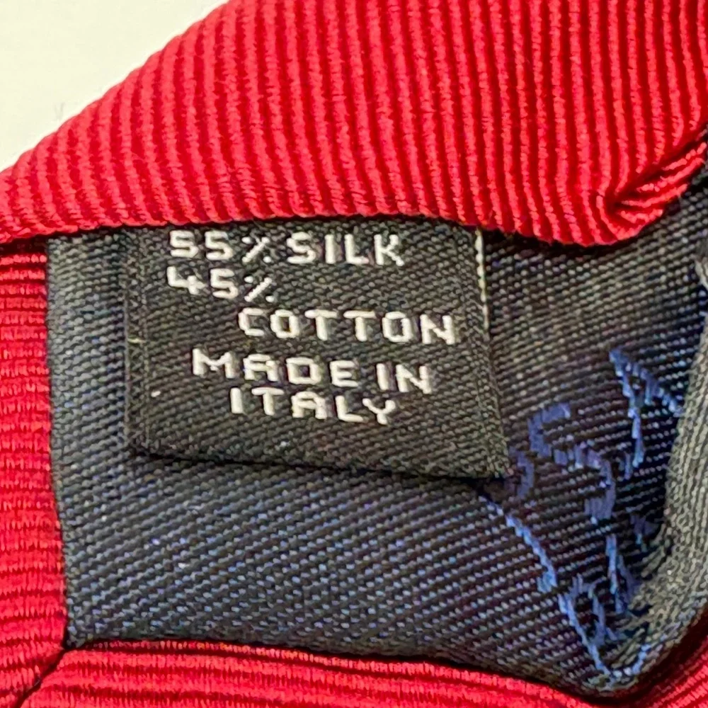 Jos ABank Heritage Collection Red Silk Cotton Blend Stripe Necktie Made in Italy